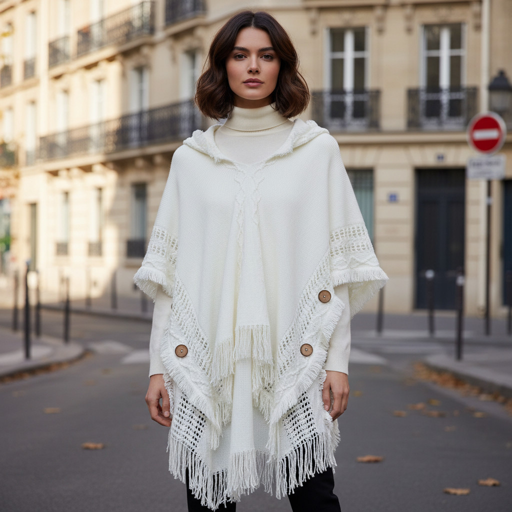 Soft Wearable Blanket Poncho–Warm Cape Scarf for Women,  Fall & Winter Essential thumbnail 7