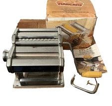 Marcato Atlas 150 Pasta Maker Machine Stainless Steel Hand Crank Made In Italy