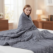 15 lbs Weighted Blanket 48"x72" for Kids  Adults - Cozy Dark Grey Comfort