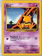Abra - 43/102 - Base Set Unlimited - Common - Damaged - Vintage WOTC