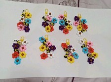 Surprise Handmade Bumblebee and Flowers Key Chain Accessory Bag Charm