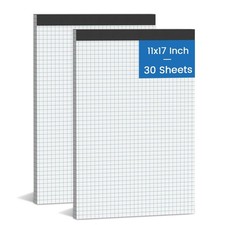 2 Pack Graph Paper Pad 11x17 for Blueprint Drawings, Drafting, Engineering Dr...