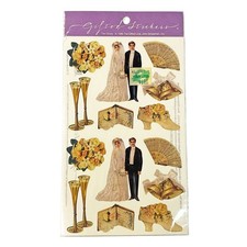 Vintage 1986 Victorian-Style Wedding Die-Cut Stickers, 2 Sheets, Sealed