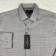 BLACK-BROWN 1826 Dress Shirt Mens Large Purple Heather Check Soft Touch NWT 