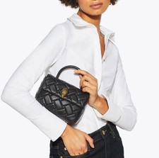 Kurt Geiger Mini Kensington Top Handle Bag Black Quilted Leather  NWT RRP £219