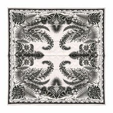 Inaini Silk Pocket Square Mens OS Pink Green Tropical Floral Botanical Print