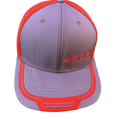 HPC Logo Hat Cap Strap Back OSFM Red Purple Mesh Trucker Pacific Headwear Mens