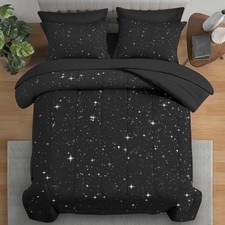 Comforter Set Full Size, Space Starry Deep 7 Pcs Bedding for Kids and Adults,...
