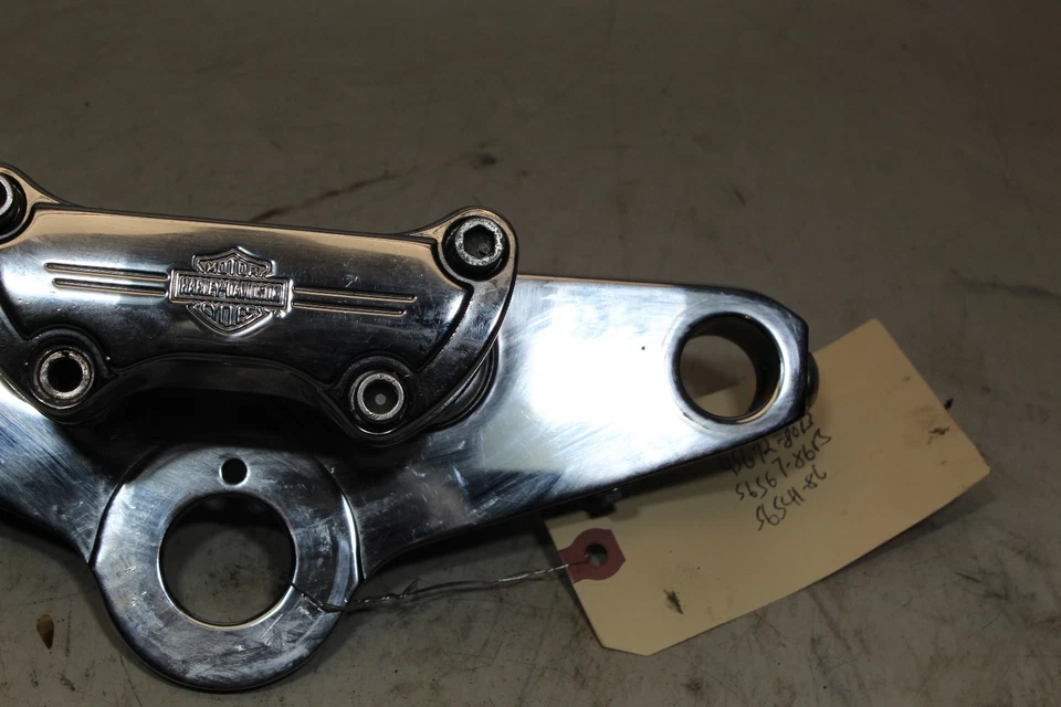 Harley Dyna Softail Sportster OEM Upper Triple Tree Handlebar Clamp Chrome - Image 3 of 4