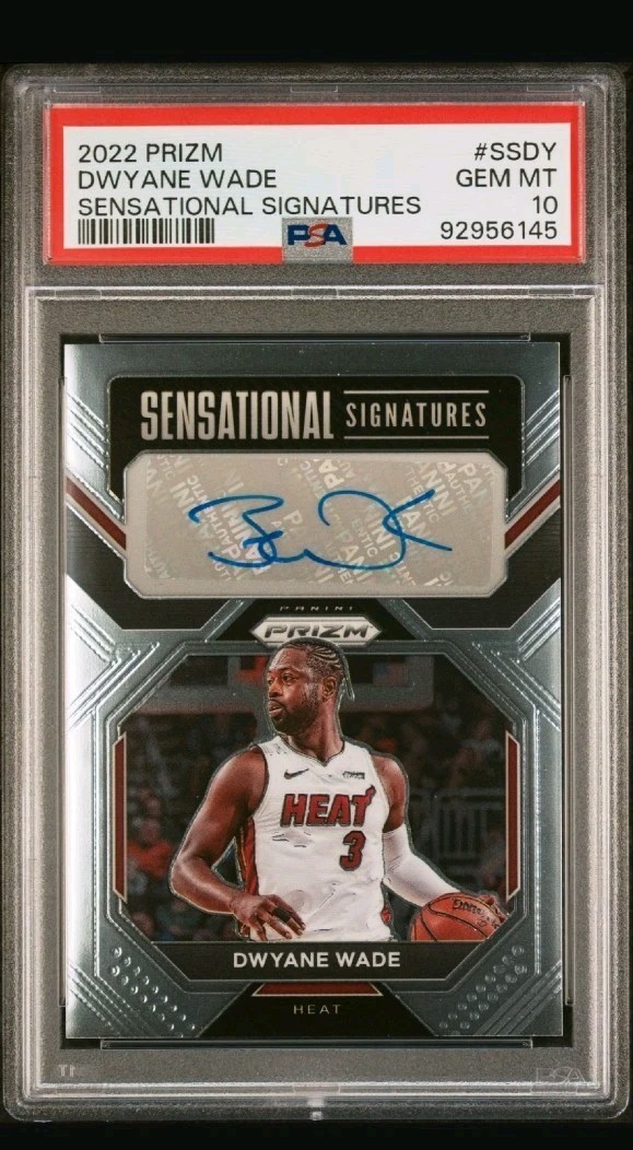 2022-23 Panini Prizm Sensational Signatures Dwyane Wade  Heat PSA 10 POP 2    3a