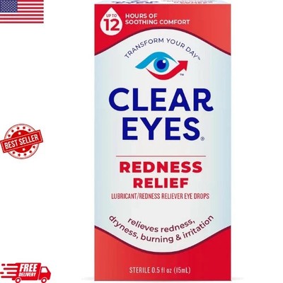 Clear Eyes Redness Relief Lubricant Redness Relief Eye Drops, 0.5 oz