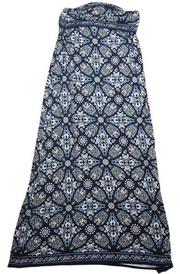 Max Studio Maxirock Gr. S dunkelblau Blumen Boho Paisley Gummibund