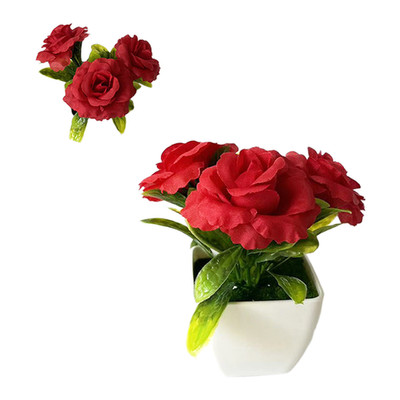 Für kleine Räume Künstliche Rosenpflanze Lebensecht Rosenblätter Künstliche