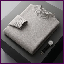 Winter Double Thick Men's Sweater With Semi-High Neck High-End Warm