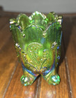 1970s Joe St Clair Carnival Glass Inverted Fan & Feather Toothpick Holder — photo 2