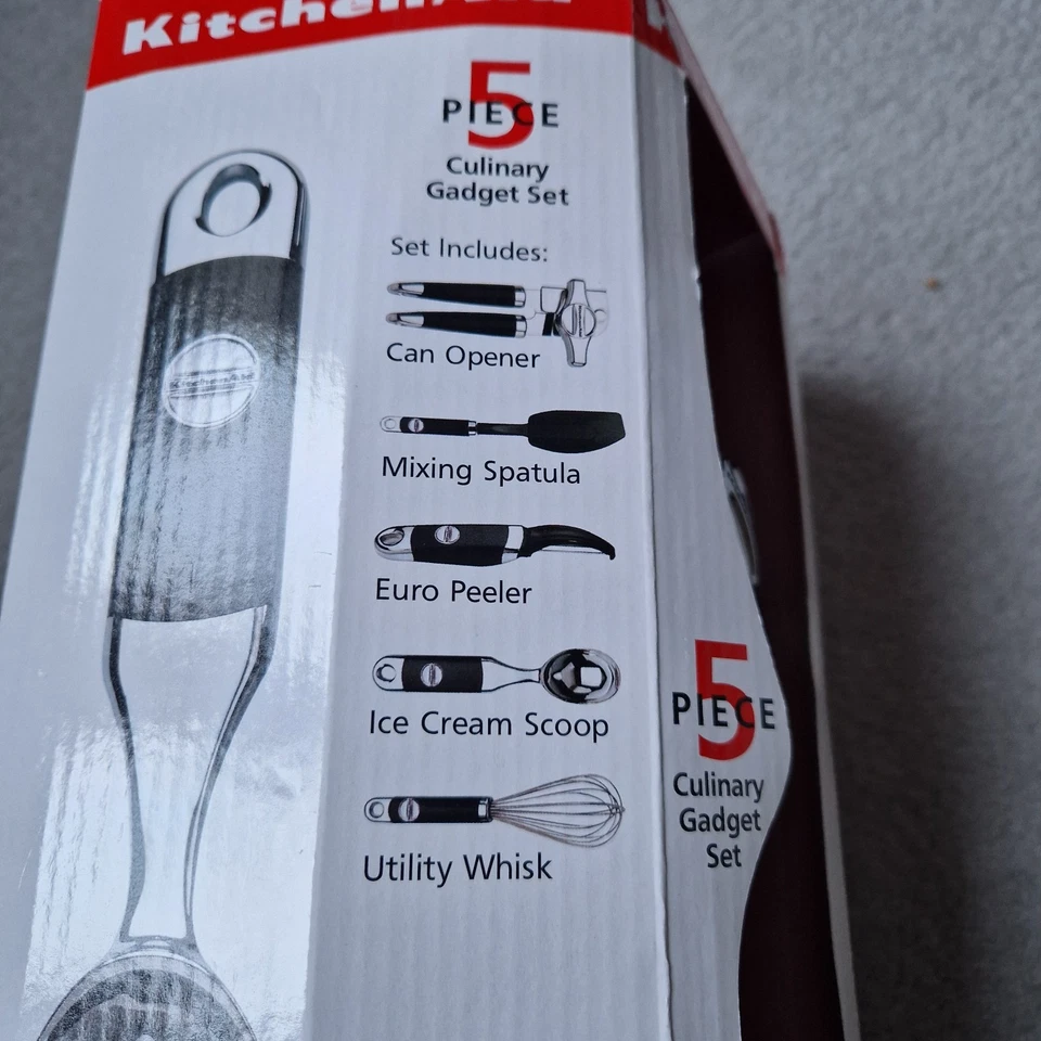 KitchenAid 5 Piece Gadget Set Can Opener Spatula Peeler Ice Cream Scoop Whisk - Image 3 of 4