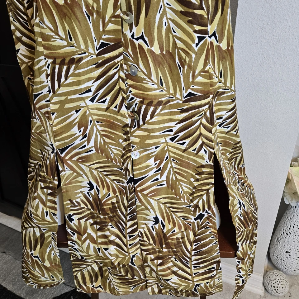 NWOT Scarlett Sleeveless Collar Button Down Maxi Dress Palm leaf pattern 16. 47 - Image 2 of 4