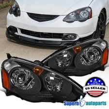 Fits 2002-2004 Acura Rsx Black Projector Headlights Turn Signal Lamps Retro