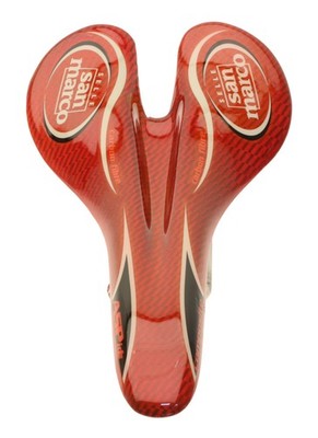 Selle San Marco Aspide Composite Red Saddle Carbon Shell Titanium