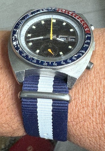 Juli 1973 Seiko 6139-6005 Blue Pogue Pepsi Bezel Chronograph All Original WORKS - Bild 15 von 17