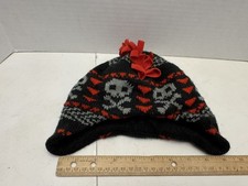 Skull and Crossbones Knit Acrylic Red Mohawk Toddler Hat 2T-5T, Target