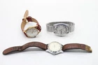 F x3 Vintage Gents Automatic Wristwatches Working Inc Timex, Corvette, MuDu etc