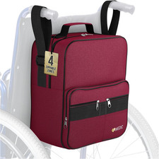 Deluxe Wheelchair Bag, Storage Backpack, for Adults, Hang Securely on Wheelchair