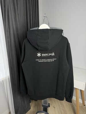 Snow Peak Hoodie Schwarz Logo Pullover Outdoor Lifestyle Sweatshirt Gr.L