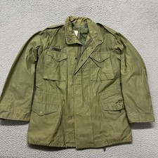 Vintage US Military Field Jacket Mens M Long Green Coat Cold Weather 1974
