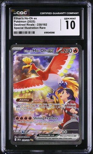 Ethan's Ho-oh ex 230/182 SIR Pokemon Destined Rivals CGC 10 GEM MINT