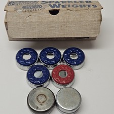 American Shuffleboard Red and Blue Shuffleboard Pucks Set of 7  box