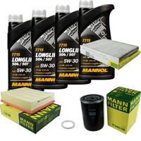 MANN-FILTER Inspektionspaket Mannol 4L Longlife 5W-30 FüR Vw Passat Variant 1.8