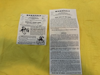 Vintage 1961 Monopoly Replacement Piece Part Rules Instructions