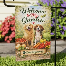 Welcome to My dog Approved Pet Garden flag, Garden  House Banner