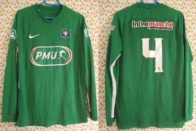 Maillot Nike Coupe de France vert Porté Match Worn #4 PMU vintage Jersey - L - Photo 1/4
