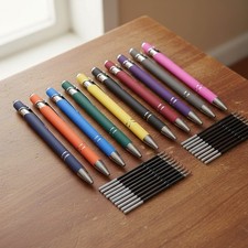 Kugelschreiber Set 10er bunt mit Nachf&uuml;llungen 2-in-1 Touchpen B&uuml;ro Schule