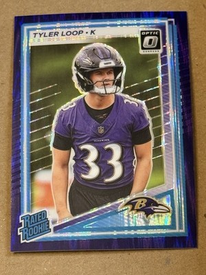 2025 Donruss Optic Tyler Loop Purple Shock Prizm Rookie Card 227 Ravens RC
