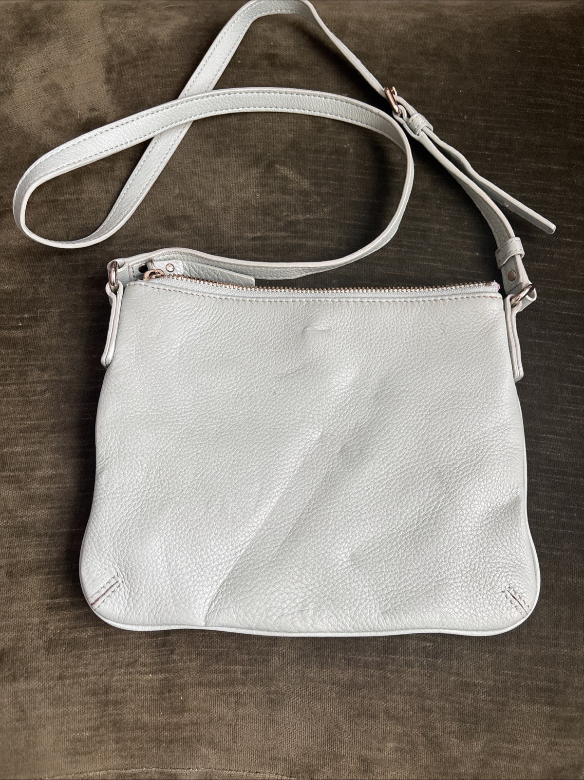 Kate Spade Crossbody Bag Seagram Green Leather Adjustable Strap Gold Hardware thumbnail 4