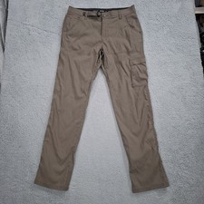 prAna Stretch Zion Pant Mens 36x34 Mud Brown Khaki Hiking Standard Fit Straight