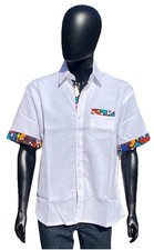 New Shirt Tailored In Ghana Africa Mens - XL - White Collared - Dress - Casual
