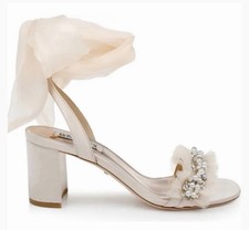 Badgley Mischka Tana Ankle Tie Sandal Size 6 In Soft Nude