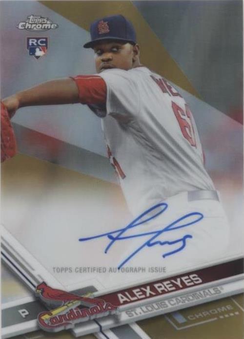 Alex Reyes Rookie Card 2017 Topps Chrome - Rookie Autographs Alex Reyes #RA-AR Gold Refractor ...