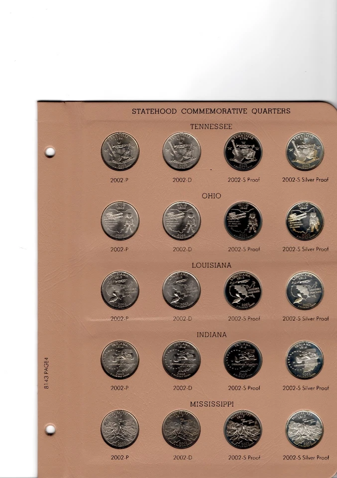 Dansco 1999 - 2008 2009 state quarter complete set D P S and SILVER PROOF PDSS - Image 4 of 4