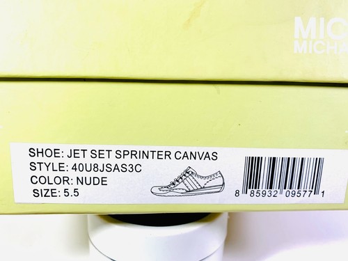 New MK Michael Kors Jet Set Sprinter Canvas Women Shoes, Size 5.5, Nude Color - Picture 15 of 16