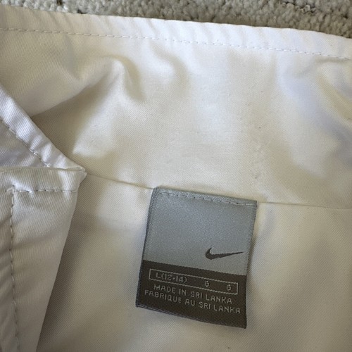 Nike Tween Girls White and Pink Stripe Jacket Size Large 12-14 Coat - Picture 7 of 13