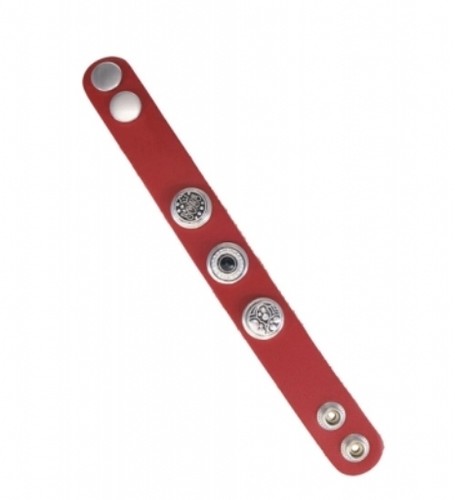 Lederarmband Butt-ons/Dekorknöpfen/Chunks 18,5-20,5 cm, Farbwahl - Bild 6 von 6