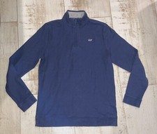 Boys Vineyard Vines Navy Blue 1/4 Zip Whale Pullover Shirt Youth XL 18