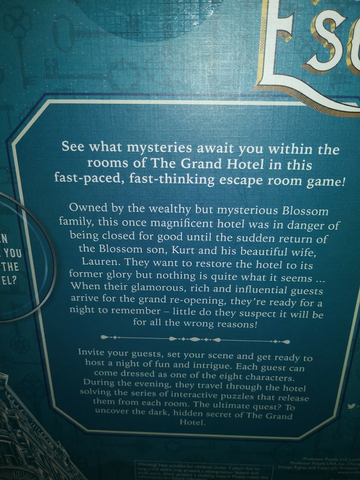 Escape Room Game Interactive Family Friend Night Escape From Grand