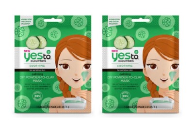 Yes To Cucumbers Soothing for Sensitive Skin DIY Powder to Clay Mask, 1 Ct (2Pk)
