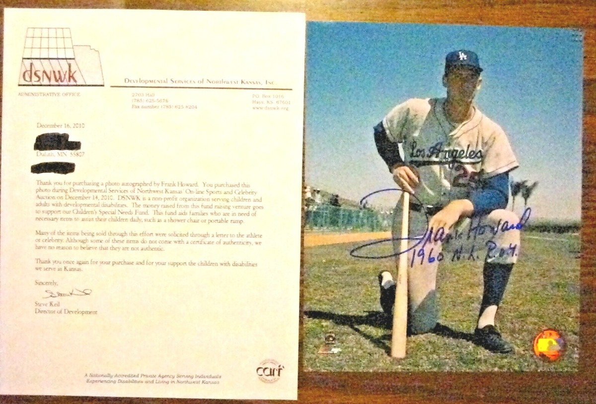 AUTOGRAPHED FRANK HOWARD PHOTO MLB BASEBALL LOS ANGELES DODGERS